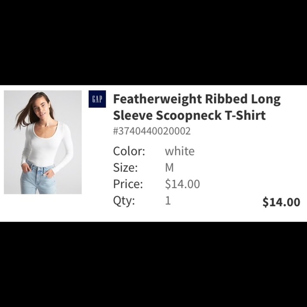White GAP long sleeve shirt
